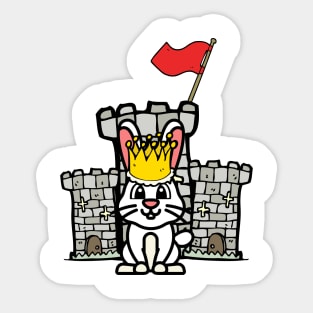 Cute Bunny is king of the castle Sticker